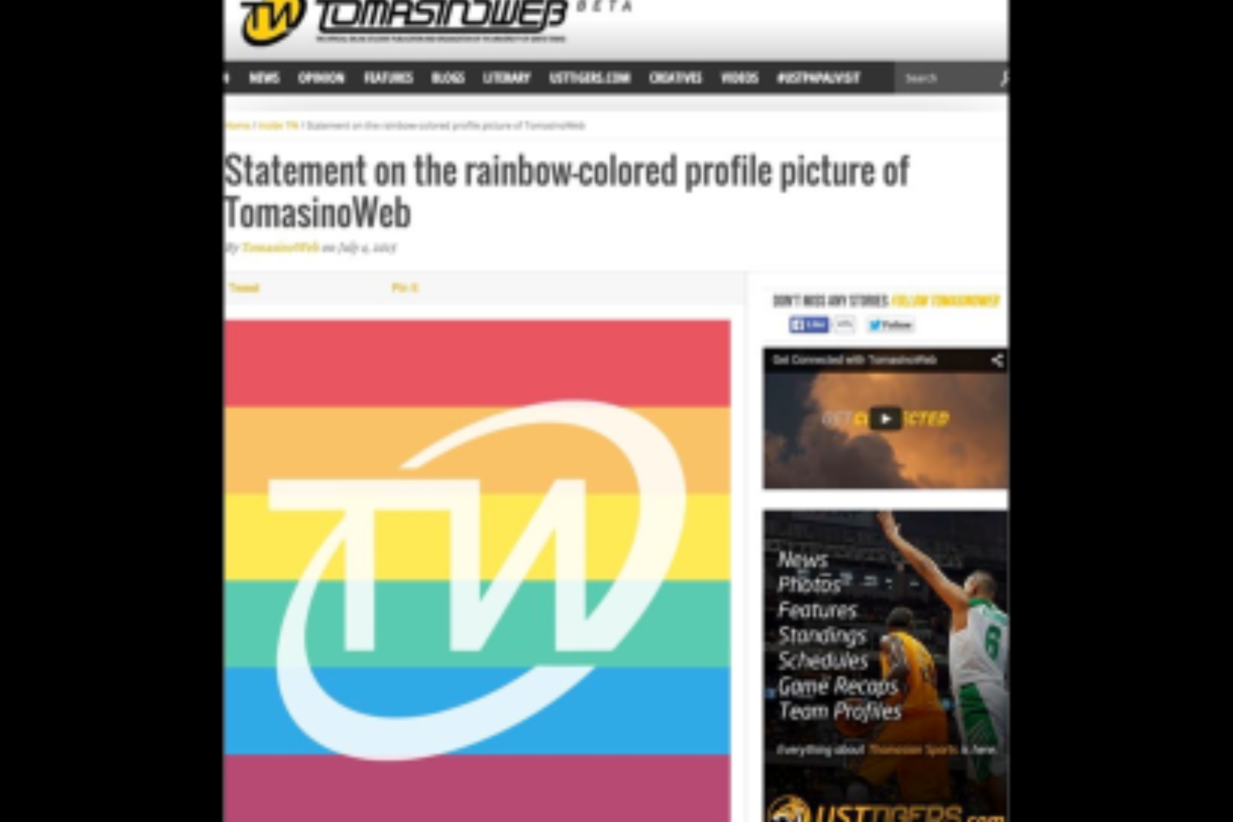 UST Online Student Paper Ignites Controversy Over LGBT Flag Posting