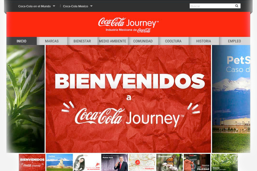 Coca cola journey website